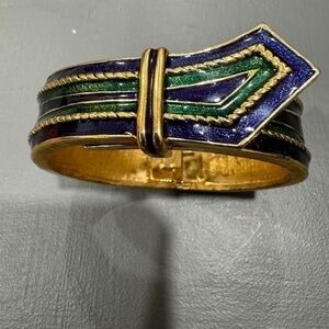 Vintage Art Deco Enamel Gold Plated Bracelet